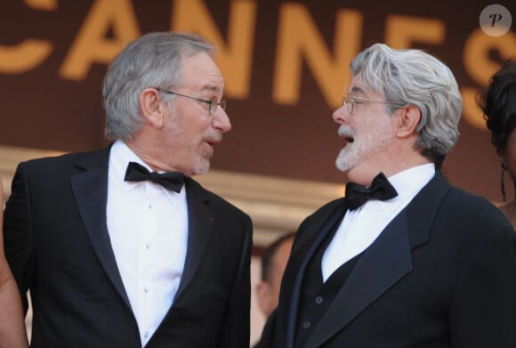 George Lucas et Steven Spielberg en mai 2008 à Cannes.