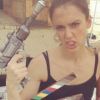 Jessica Alba sur le tournage de Machete Kills de Robert Rodriguez. Juin 2012.