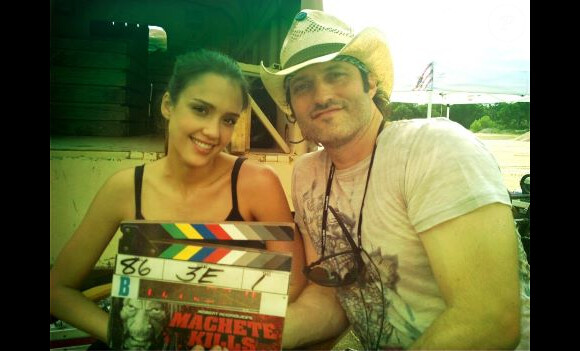 Jessica Alba sur le tournage de Machete Kills de Robert Rodriguez. Juin 2012.