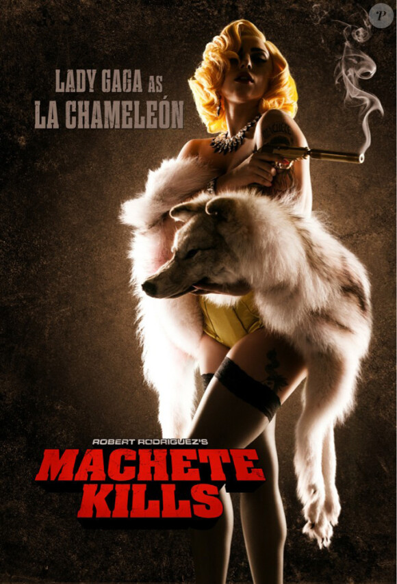 Lady Gaga est La Chaméléon dans Machete Kills de Robert Rodriguez. Juin 2012.