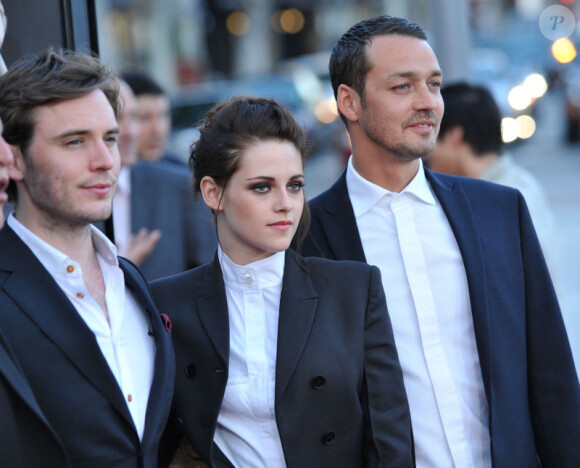 Sam Claflin, Kristen Stewart et Rupert Sanders en mai 2012 à Los Angeles.