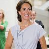 Kate Middleton, dans une robe Roksanda Ilincic, lors de la réception Creative Industries organisée par le Founders Forum et pour la campagne gouvernementale GREAT, à l'Académie royale des arts de Londres, le 30 juillet 2012, en marge des JO.