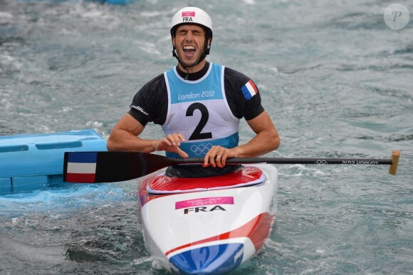 Tony Estanguet pouvait exulter après être devenu champion olympique pour la troisième fois à Londres le 31 juillet 2012