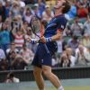 Andy Murray a nettement battu Nicolas Almagro en quart de finale des Jeux olympiques, à Wimbledon, le 2 août 2012, devant Kate Middleton et le prince William.