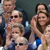 Kate Middleton et le prince William à Wimbledon, le 2 août 2012, lors du tournoi olympique, pour voir la victoire d'Andy Murray sur Nicolas Almagro en quart de finale.