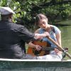 Keira Knightley sur le tournage du film Can a Song Save Your Life à New York le 7 août 2012