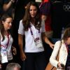 Kate Middleton à l'ExCel Centre le 9 août 2012 lors du sacre olympique de Nicola Adams, première championne olympique de boxe féminine.