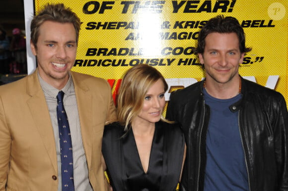 Dax Shepard, Bradley Cooper et Kristen Bell lors de l'avant-première du film Hit and Run à Los Angeles le 14 août 2012