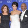 Jordin Sparks et ses parents lors de l'avant-première du film Sparkle à Hollywood le 16 août 2012