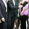 Kevin Jonas et sa femme Danielle à The Grove, à Los Angeles, le 16 août 2012, pour promouvoir l'émission de télé réalité Married to Jonas dédiée à leur union et leur vie de couple ainsi qu'à la reformation des Jonas Brothers.