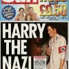 Le prince Harry en nazi à la une de The Sun en 2005.