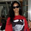 Rihanna, détendue à son arrivée à l'aéroport d'Heathrow. Londres, le 27 août 2012.