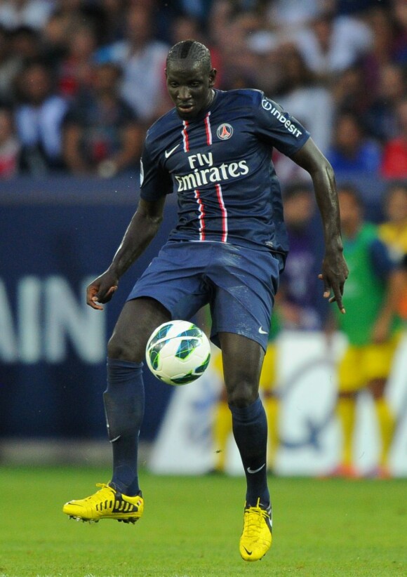 Mamadou Sakho lors du match du Paris-Saint-Germain face au FC Barcelone, au Parc des Princes à Paris le 4 août 2012