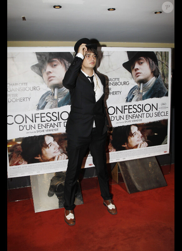 Pete Doherty lors de l'avant-première du film Confession d'un enfant du siècle à Paris le 28 août 2012