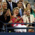 Gênés mais joueurs, Nicole Kidman et Keith Urban ont fait sourire tout l'Arthur Ashe Stadium en s'embrassant à pleine bouche dans les tribunes. New York, le 31 août 2012.