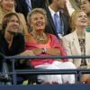 Keith Urban, Shari Vegosen, Nicole Kidman et Jon Vegosen observent la rencontre entre Andy Roddick et Bernard Tomic dans les tribunes du Arthur Ashe Stadium lors de l'US Open. New York, le 31 août 2012.