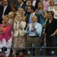 Nicole Kidman et Keith Urban applaudissent Andy Roddick avec Jon Vegosen, président de l'USTA (United States Tennis Association) et sa femme Shari. New York, le 31 août 2012.