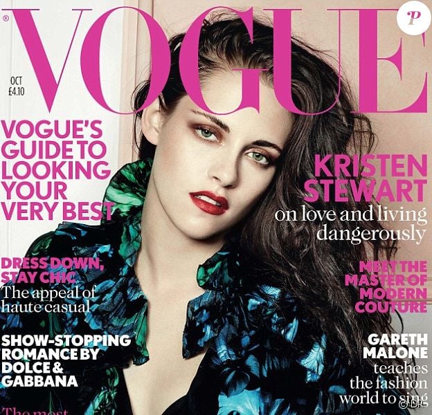 Kristen Stewart en couverture du magazine Vogue, édition UK - octobre 2012