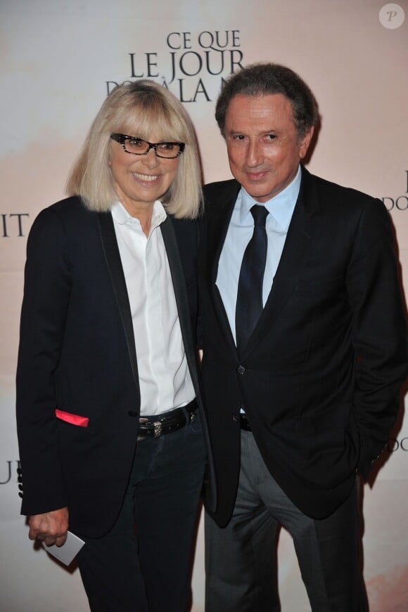 Mireille Darc et Michel Drucker lors de l'avant-première du film Ce que le jour doit à la nuit le 3 septembre 2012 à Paris