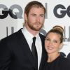 Chris Hemsworth, Révélation Internationale de l'Année, bénéficiait du soutien de sa femme Elsa Pataky lors des The GQ Men of the Year Awards 2012. Londres, le 4 septembre 2012.
