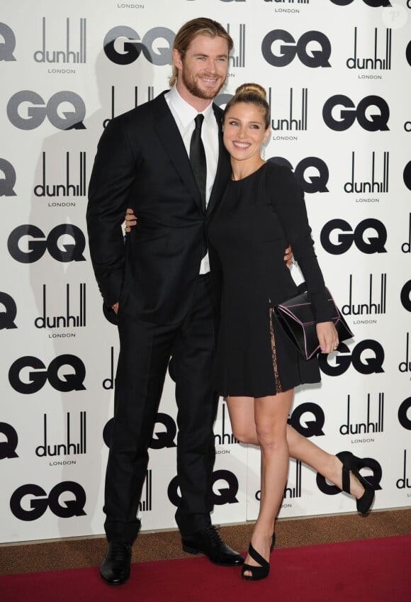 Chris Hemsworth, Révélation Internationale de l'Année, bénéficiait du soutien de sa femme Elsa Pataky lors des The GQ Men of the Year Awards 2012. Londres, le 4 septembre 2012.