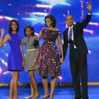 Barack Obama avec Michelle et leurs filles, le plus heureux des candidats