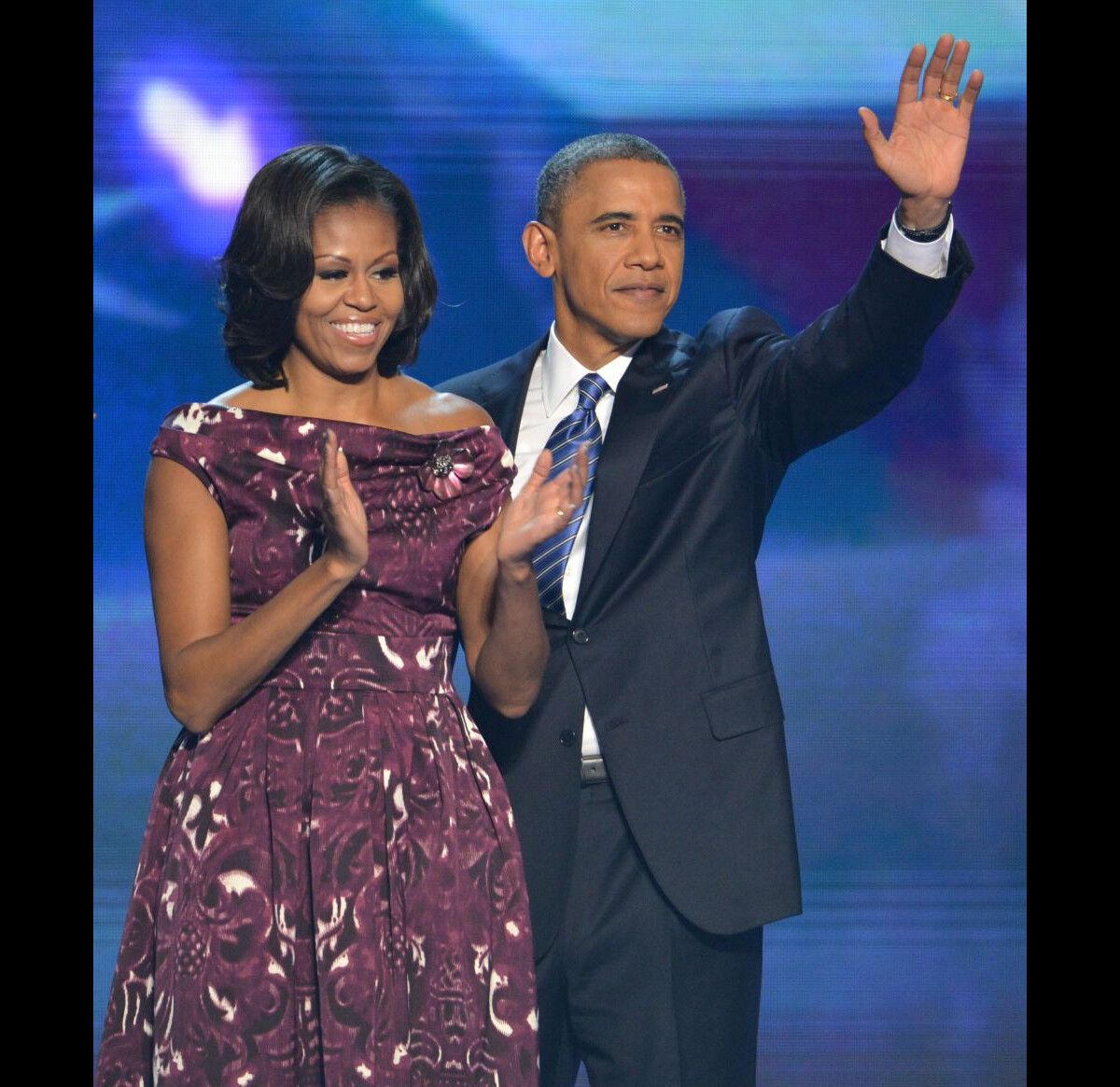 Photo : Michelle et Barack Obama à l'issue du discours de ce dernier ...