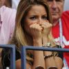 Biljana Sesevic regarde avec anxiété le match de son mari Janko Tipsarevic face à David Ferrer en quart de finale de l'US Open le 6 septembre 2012 à New York