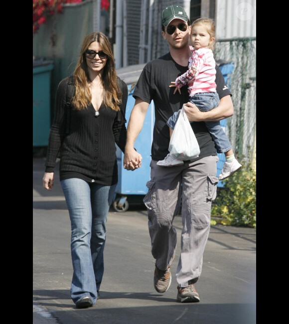 Christian Bale, sa femme Sandra et leur fille, en 2008