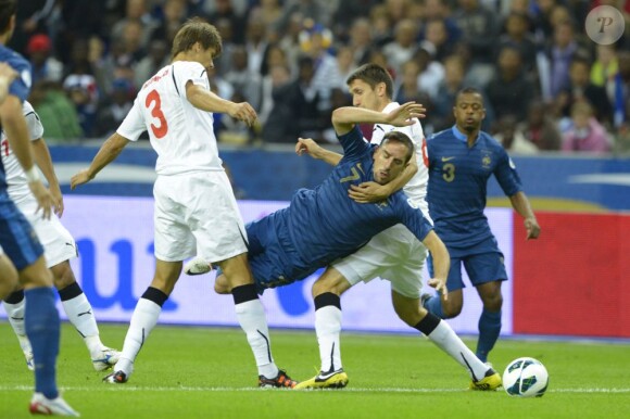 Franck Ribery lors du match de l'équipe de France face à la Biélorussie (3-1) en qualification au mondial brésilien le 11 septembre 2012 à Saint-Denis