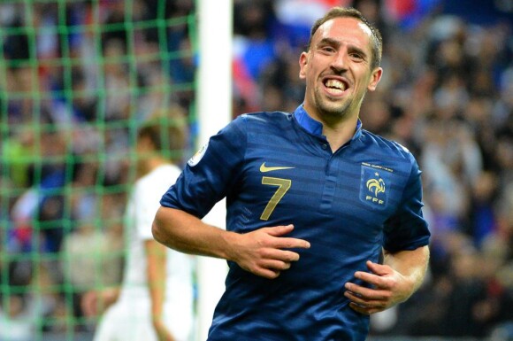 Franck Ribery lors du match de l'équipe de France face à la Biélorussie (3-1) en qualification au mondial brésilien le 11 septembre 2012 à Saint-Denis