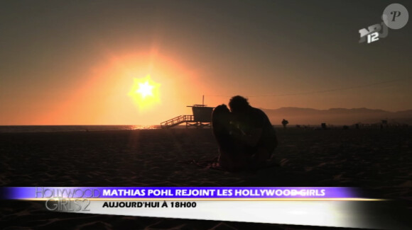 Ayem Nour et Matthias Pohl de Secret Story s'embrassent dans Hollywood Girls 2 sur NRJ 12 le mercredi 12 septembre 2012