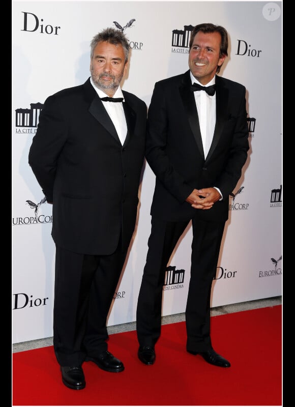 Luc Besson et Christophe Lambert lors de la soirée d'inauguration de la Cite du Cinéma à Saint Denis le 21 septembre 2012