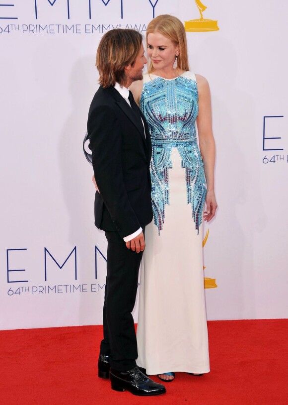 Nicole Kidman et son mari Keith Urban, nouveau juré d'American Idol, à la 64eme ceremonie des Emmy Awards a Los Angeles, le 23 septembre 2012.