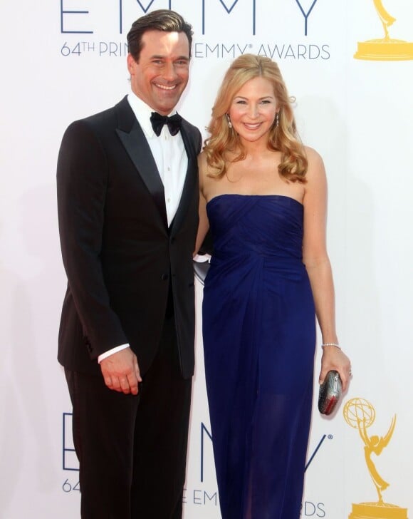 Jon Hamm et Jennifer Westfeldt à la 64eme ceremonie des Emmy Awards a Los Angeles, le 23 septembre 2012.