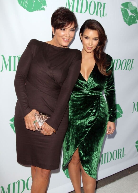 Kim Kardashian et sa mère Kris Jenner à la soirée "The Midori Makeover Parlour" à Santa Monica, le 25 septembre 2012