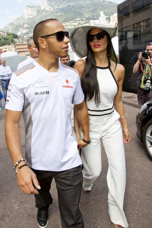 Lewis Hamilton et Nicole Scherzinger, à Monaco, le 27 mai 2012.