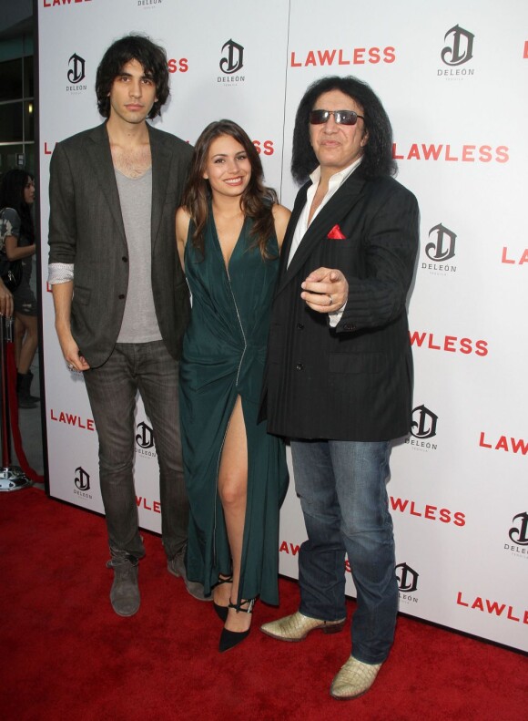 Gene Simmons et ses enfants Nick et Sophie, le 22 août 2012 à Hollywood