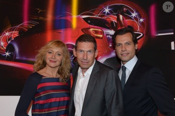 Julie Ferrier, Till Conrad et Laurent Laffite, à la soirée A-Mazing pour le lancement de la nouvelle Mercedes Classe A au Point Ephémère à Paris le 26 septembre 2012