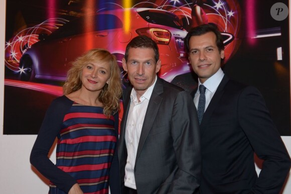 Julie Ferrier, Till Conrad et Laurent Laffite, à la soirée A-Mazing pour le lancement de la nouvelle Mercedes Classe A au Point Ephémère à Paris le 26 septembre 2012