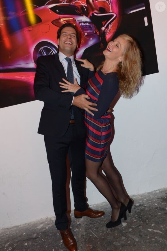 Laurent Laffite et Julie Ferrier à la soirée A-Mazing pour le lancement de la nouvelle Mercedes Classe A au Point Ephémère à Paris le 26 septembre 2012