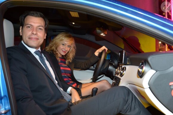 Laurent Laffite et Julie Ferrier à la soirée A-Mazing pour le lancement de la nouvelle Mercedes Classe A au Point Ephémère à Paris le 26 septembre 2012