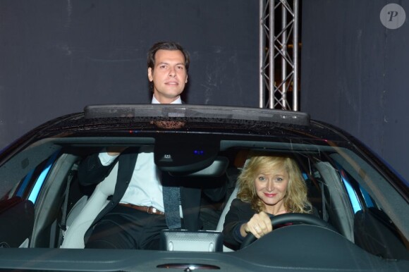 Laurent Laffite et Julie Ferrier à la soirée A-Mazing pour le lancement de la nouvelle Mercedes Classe A au Point Ephémère à Paris le 26 septembre 2012