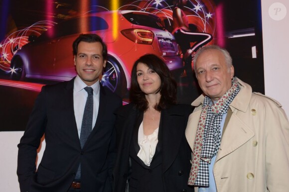 Laurent Laffite, Zabou Breitman et François Berléand à la soirée A-Mazing pour le lancement de la nouvelle Mercedes Classe A au Point Ephémère à Paris le 26 septembre 2012