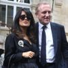 Salma Hayek et son mari Francois-Henri Pinault arrivent au défilé Balenciaga printemps-été 2013. Paris, le 27 septembre 2012.