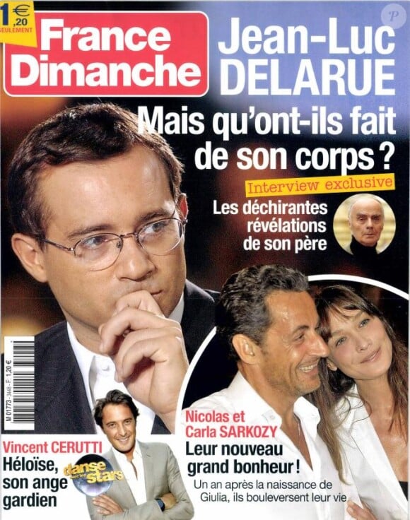La Une de France Dimanche sur Jean-Luc Delarue, parue le 28 septembre 2012.