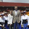 Le prince Felipe et la princesse Letizia d'Espagne en visite sur l'île de La Gomera, dans les Canaries, le 27 septembre 2012 à l'occasion de la Journée mondiale du tourisme.