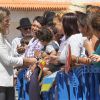 La princesse Letizia et le prince Felipe d'Espagne en déplacement sur l'île de La Gomera, dans les Canaries, le 27 septembre 2012 à l'occasion de la Journée mondiale du tourisme.