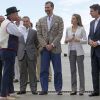 La princesse Letizia et le prince Felipe d'Espagne en déplacement sur l'île de La Gomera, dans les Canaries, le 27 septembre 2012 à l'occasion de la Journée mondiale du tourisme.