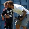 Exclusif - David Beckham et son fils Cruz à Los Angeles, le 23 septembre 2012.